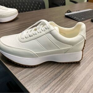 Women's White Platform Sneakers
